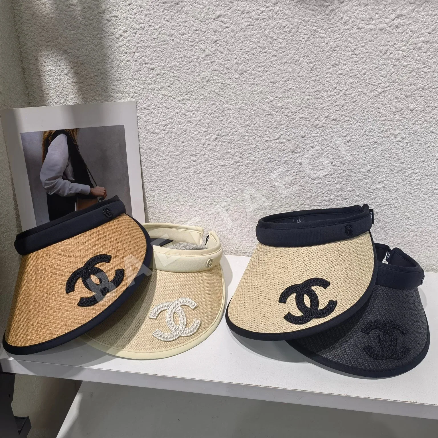 샤넬 스트로우 선햇 모자 82074