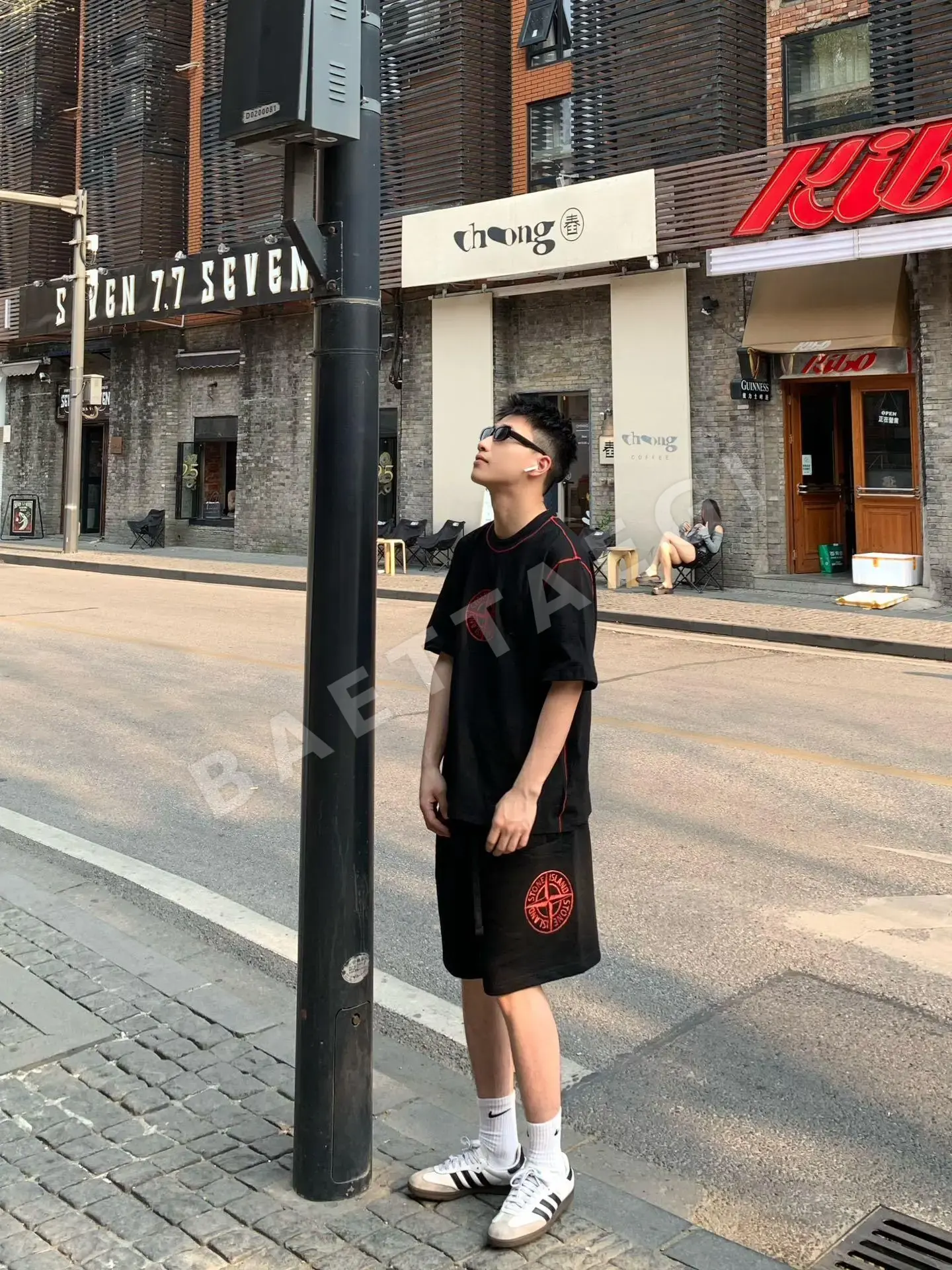 스톤아일랜드 배지 자수 슈퍼 쿨 남성 세트 상세 이미지 6