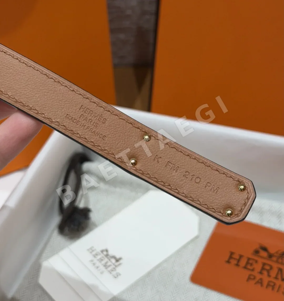 에르메스 켈리 팔라듐 버클 헌터 가죽 벨트 상세 이미지 9