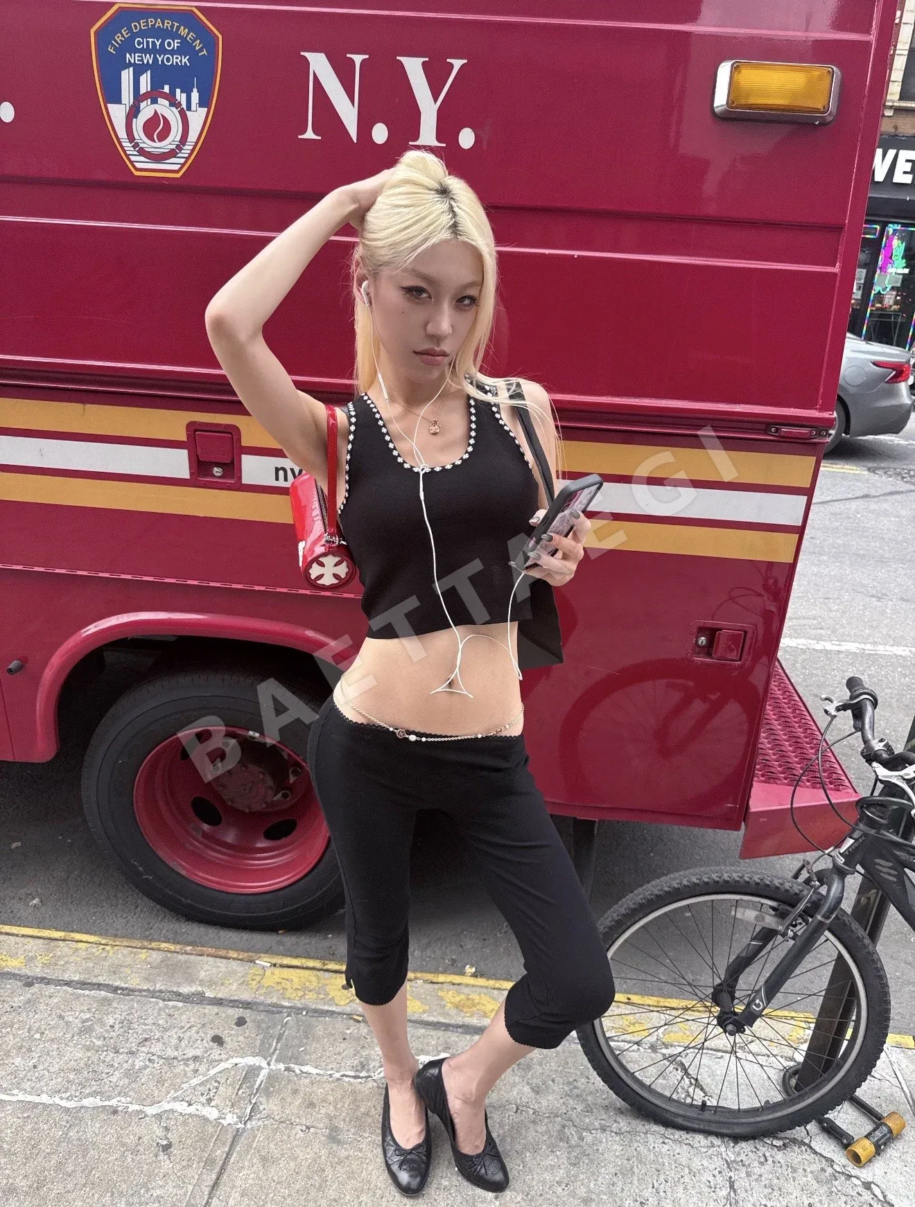 크롬하츠 크로스 자카드 크롭 니트 반팔 상세 이미지 9