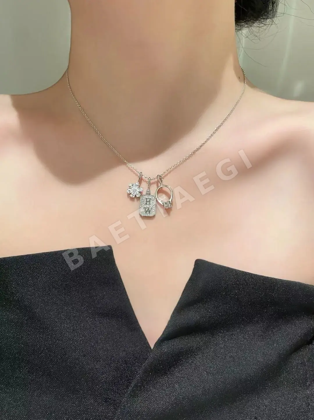 해리윈스턴 3연 참 다이아몬드 목걸이 상세 이미지 9