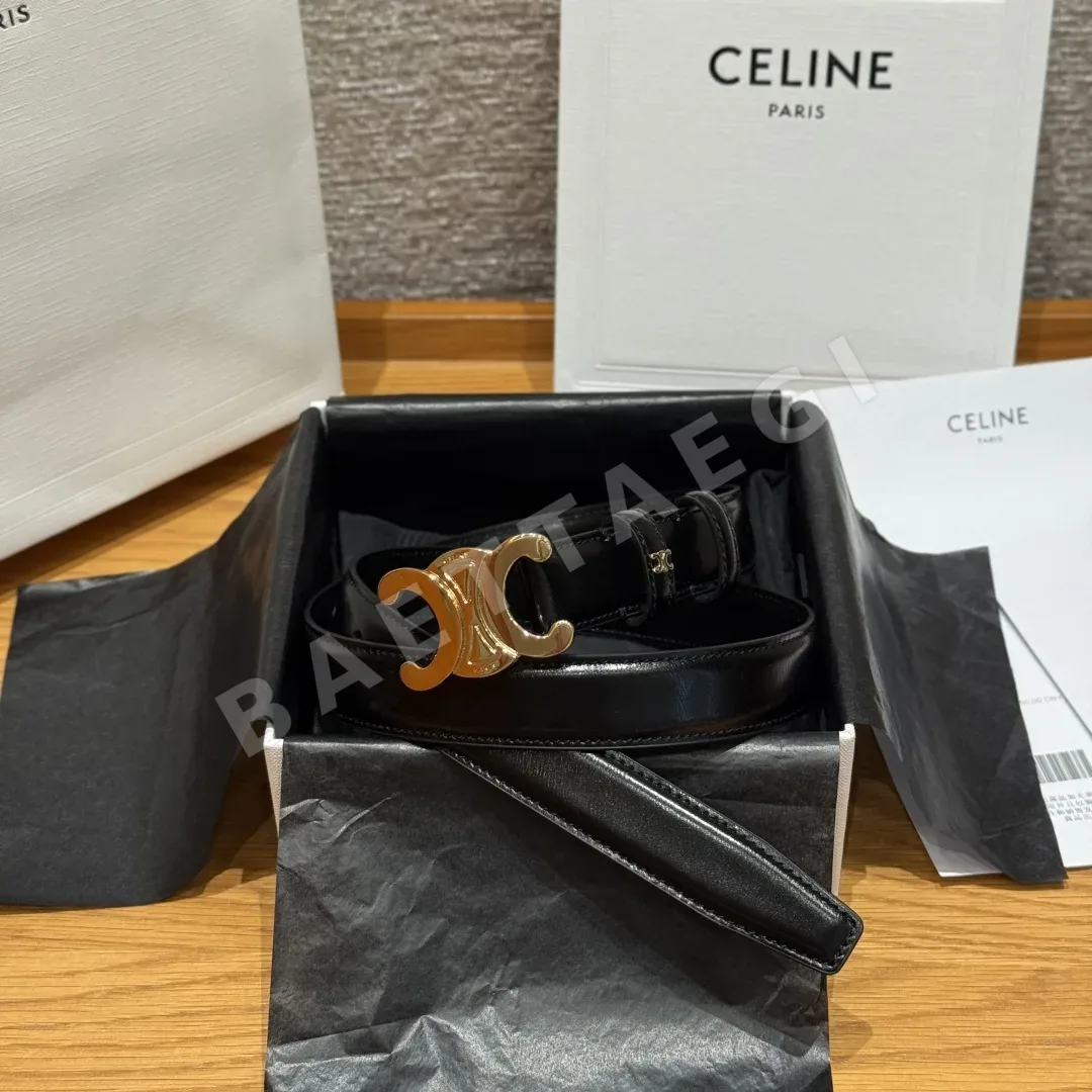 셀린느 개선문 금장 소가죽 여성 벨트 171541