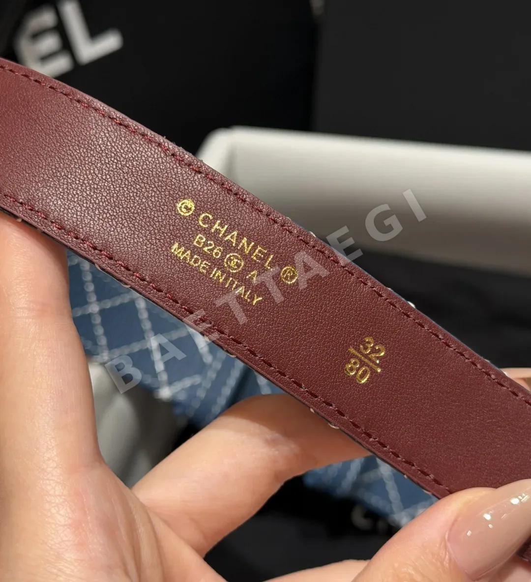 샤넬 가죽 더블 C 장식 벨트 상세 이미지 8