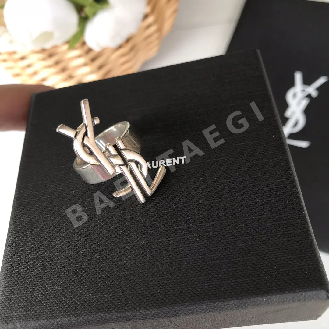 생로랑 YSL 로고 스털링 실버 반지 상세 이미지 5