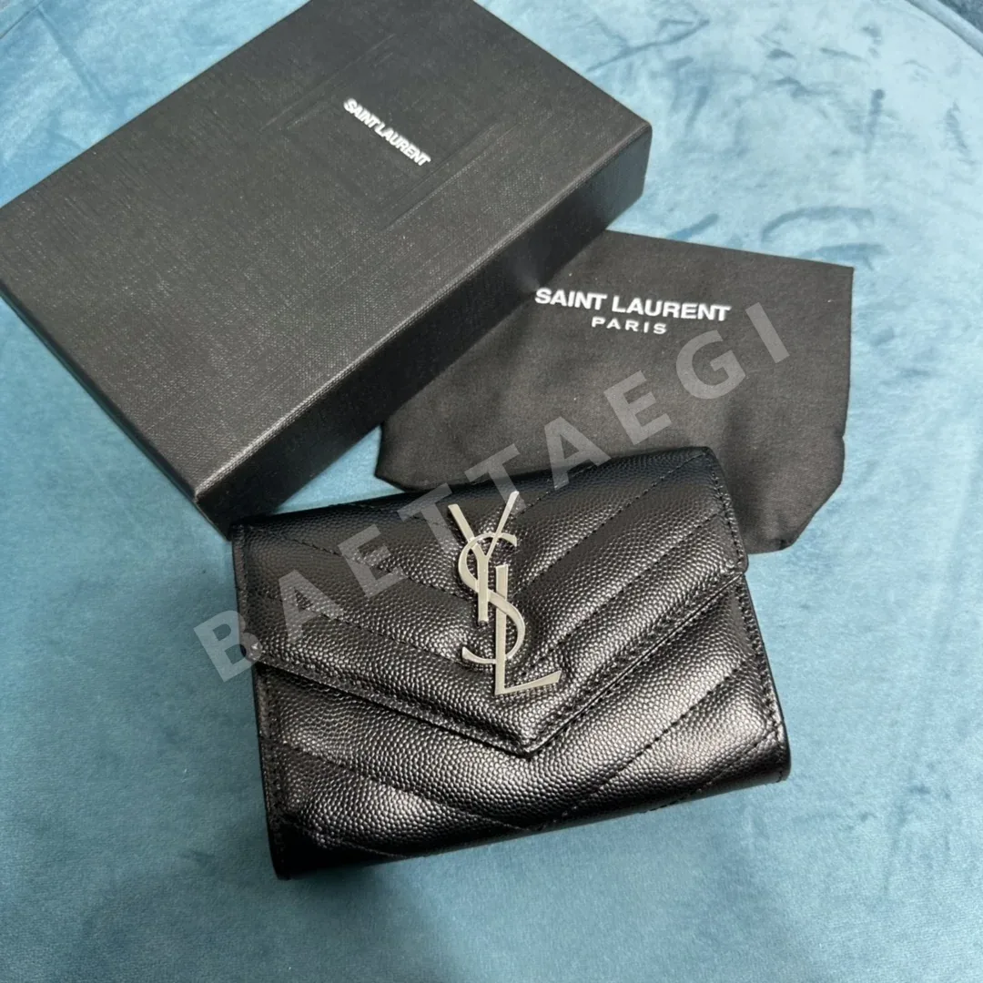생로랑 캐비어 가죽 YSL 로고 지갑 22812