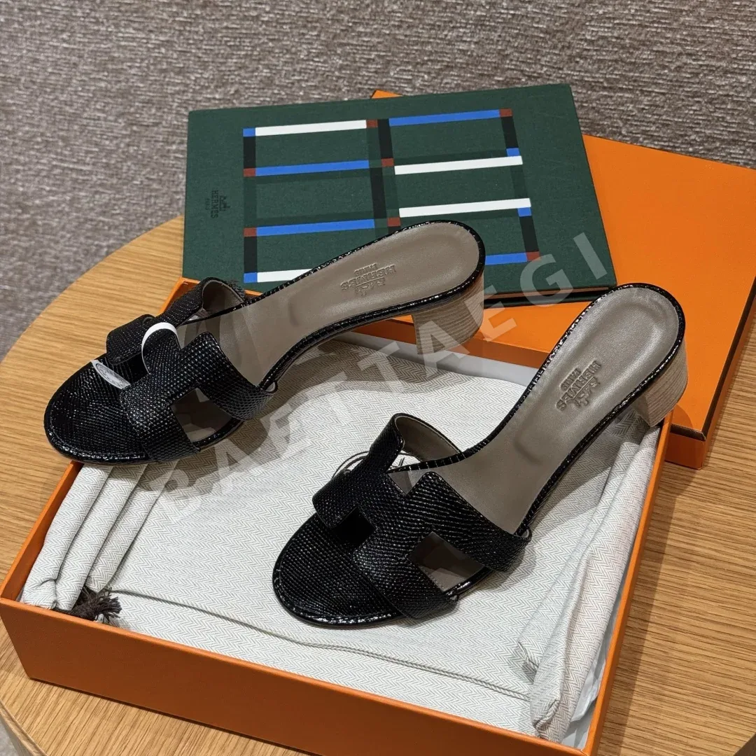 에르메스 오아시스 샌들 블랙 도마뱀가죽 상세 이미지 2