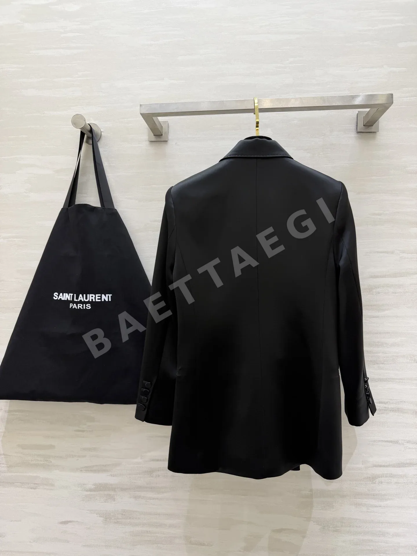 생로랑 아세테이트 새틴 더블 브레스티드 자켓 상세 이미지 7