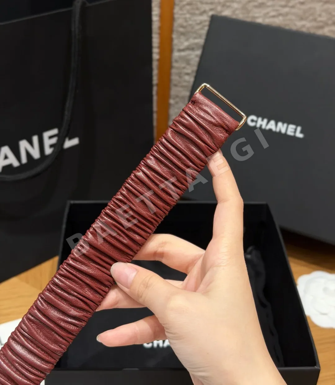 샤넬 플리츠 고무 30mm 벨트 상세 이미지 8