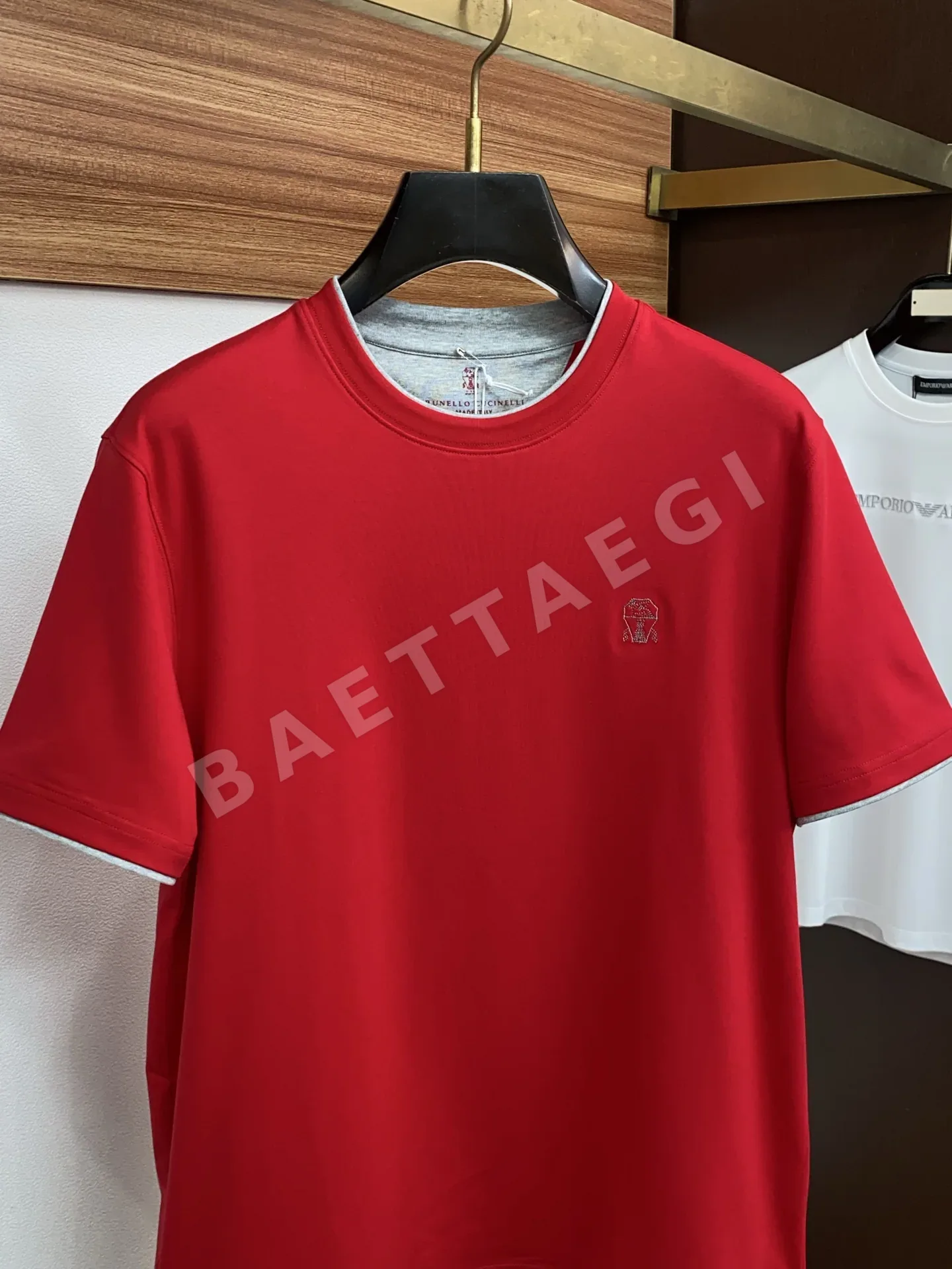 브루넬로쿠치넬리 면 크루넥 반팔 티셔츠 M-3XL 상세 이미지 2