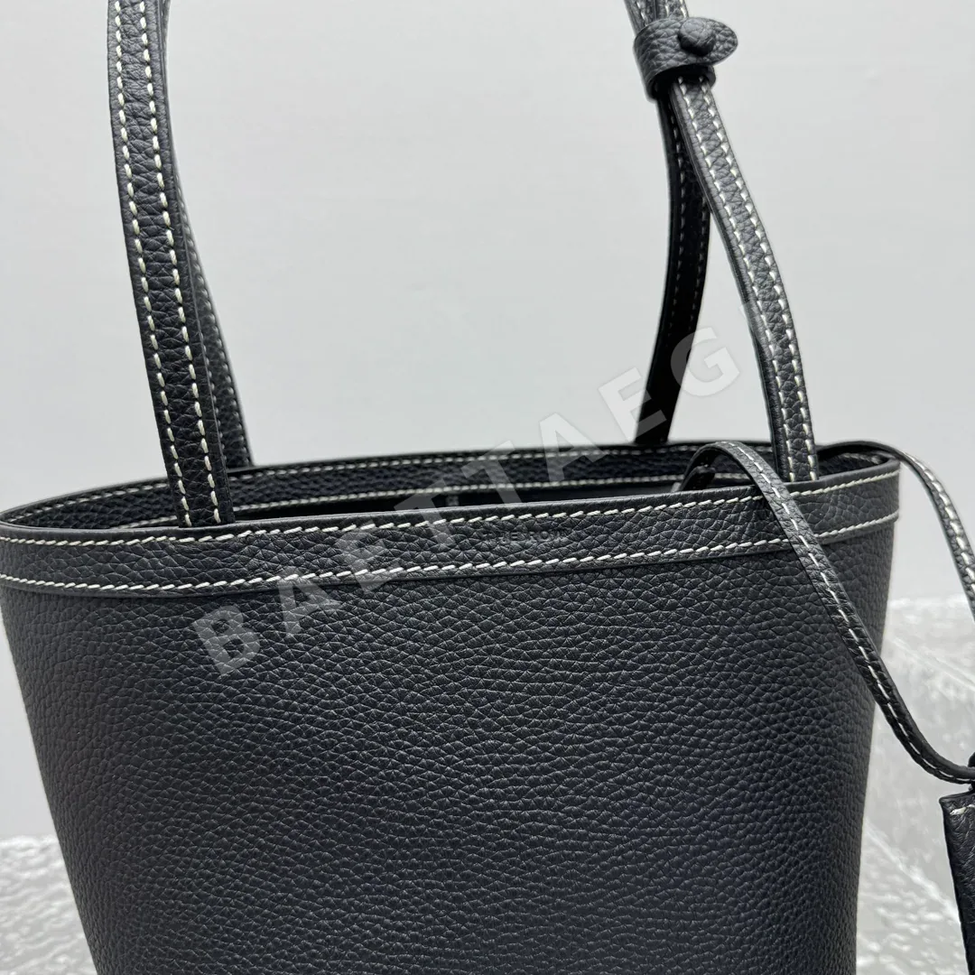 더로우 소립 라이치 블랙 스티치 토트백 상세 이미지 6