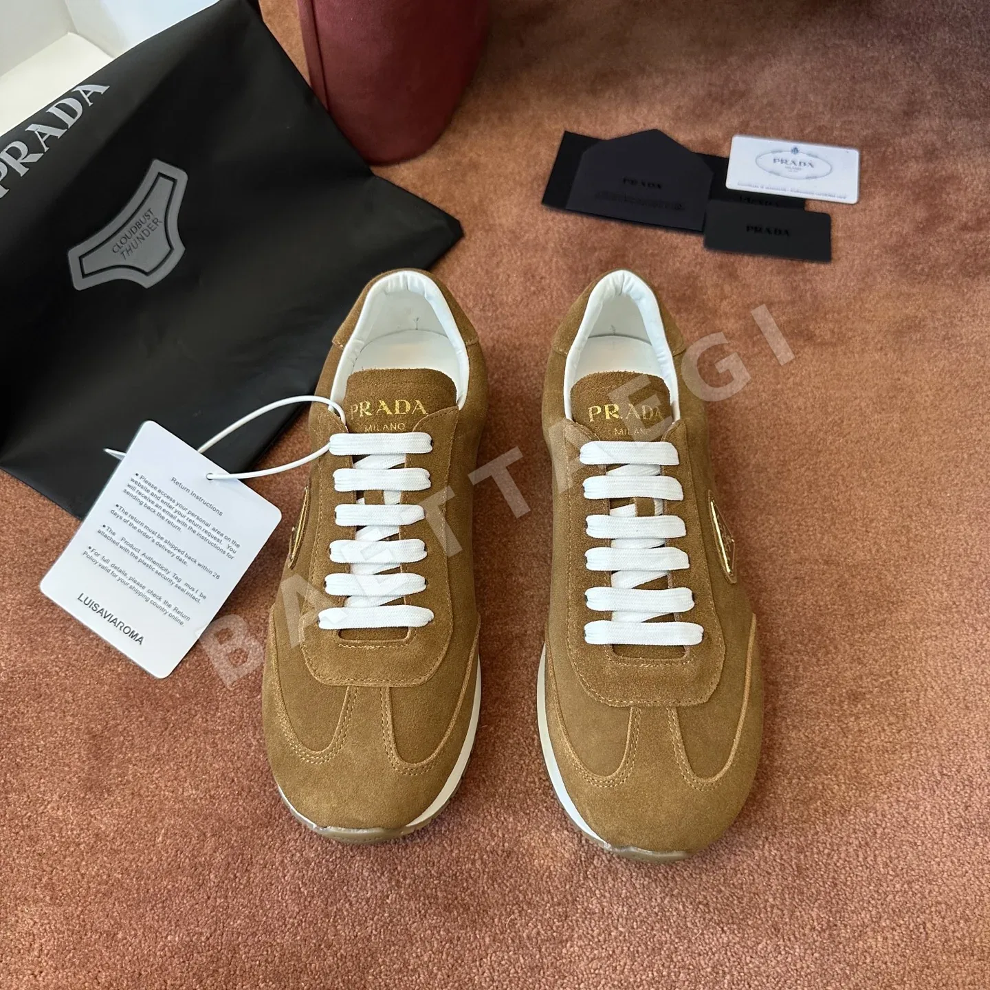 프라다 모놀리스 플랫폼 여성 레이스업 스니커즈 144007