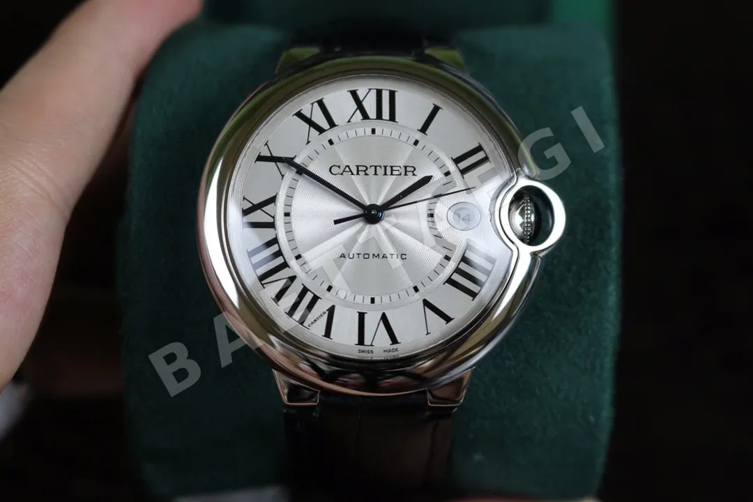 까르띠에 발롱블루 42MM2824 오토매틱 무브먼트 다이아 사파이어 글라스 블루 화이트 스틸밴드 레플리카 42540 Cartier 상세 이미지 4
