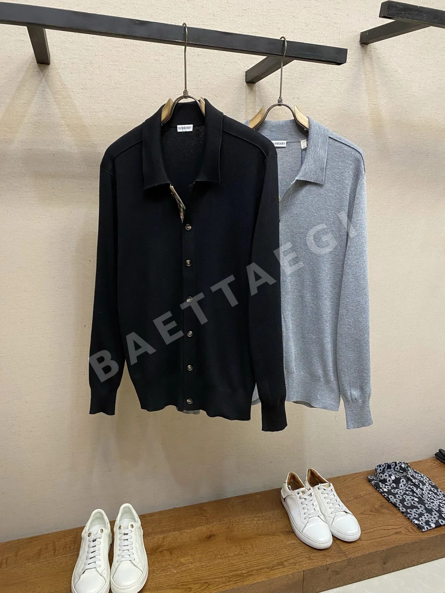 버버리 체크 울 혼방 남성 가디건 상세 이미지 3