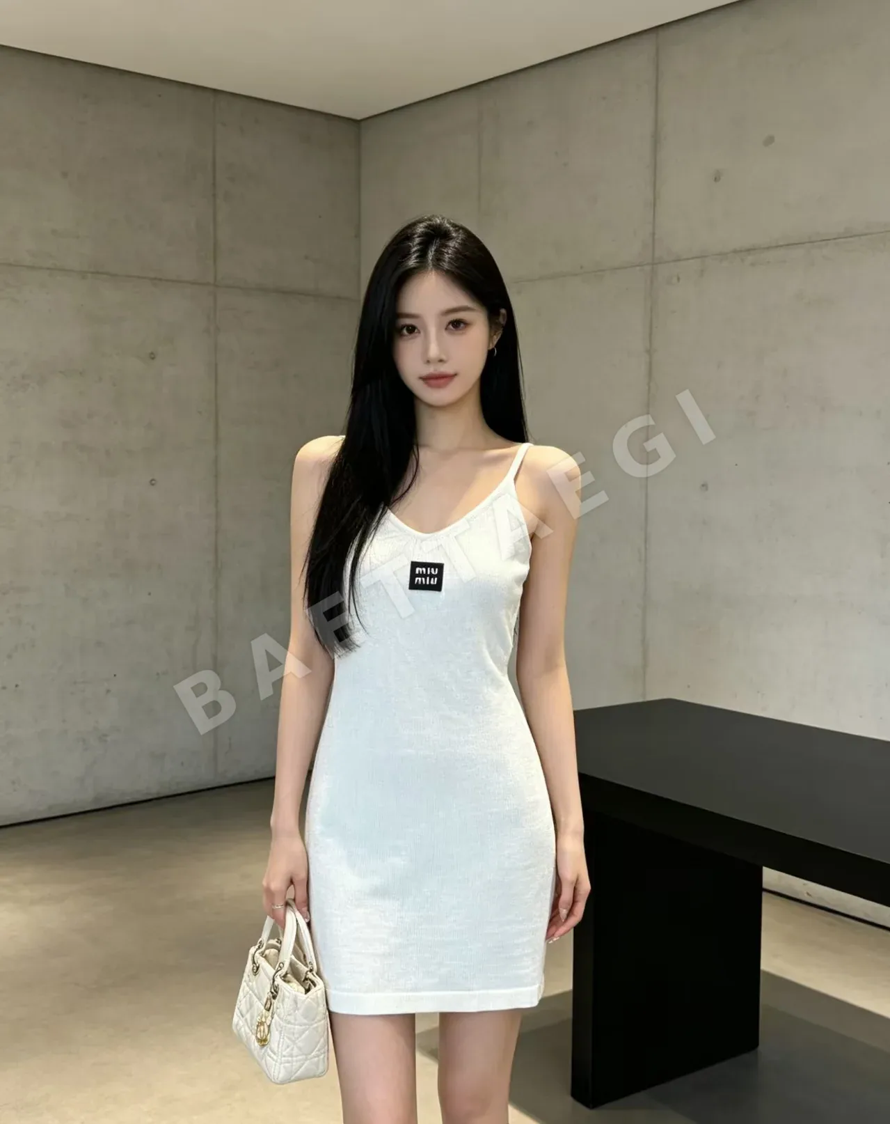 미우미우 자수 레터 니트 캐미솔 원피스 127851