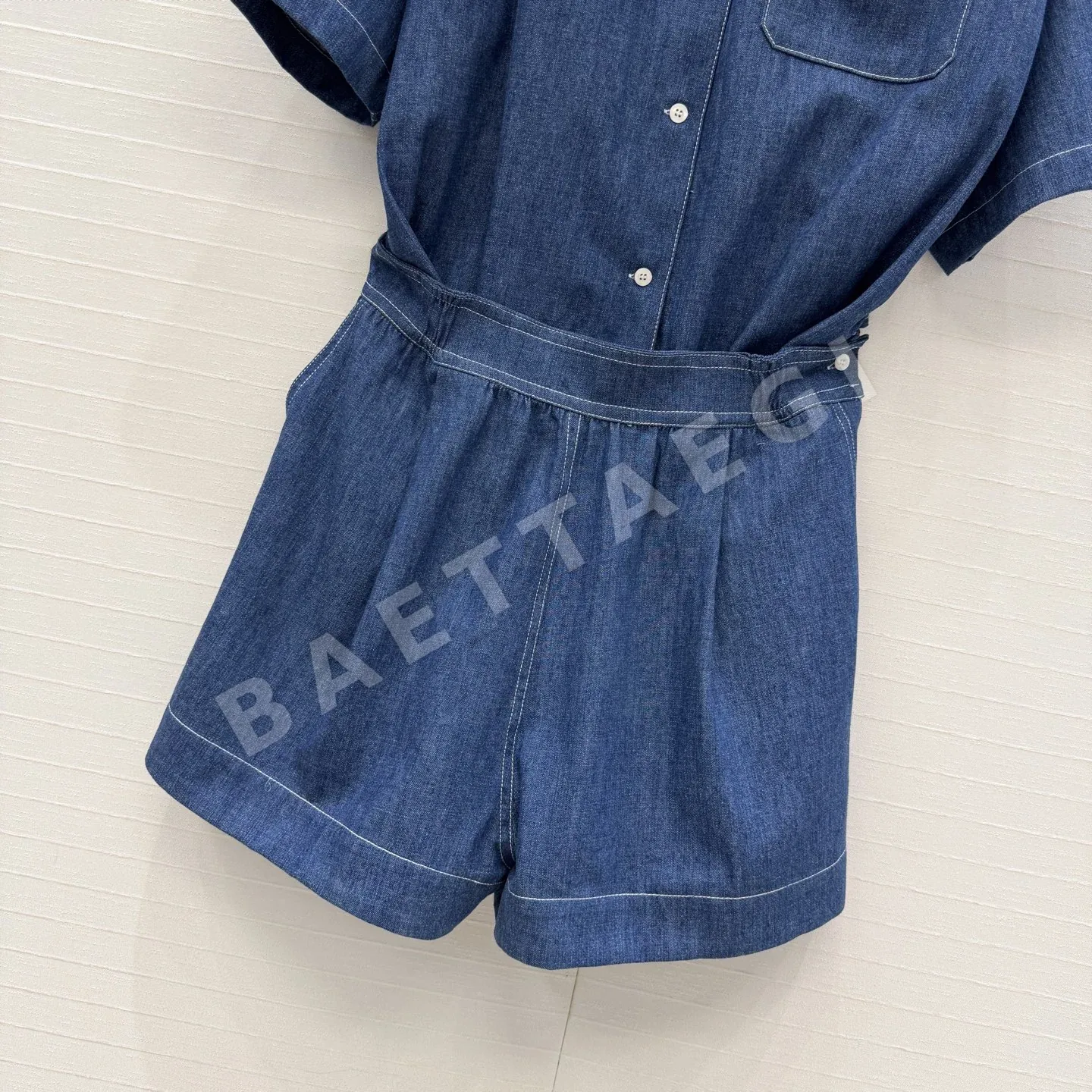 프라다 데님 반팔 카라 점프수트 원피스 상세 이미지 7