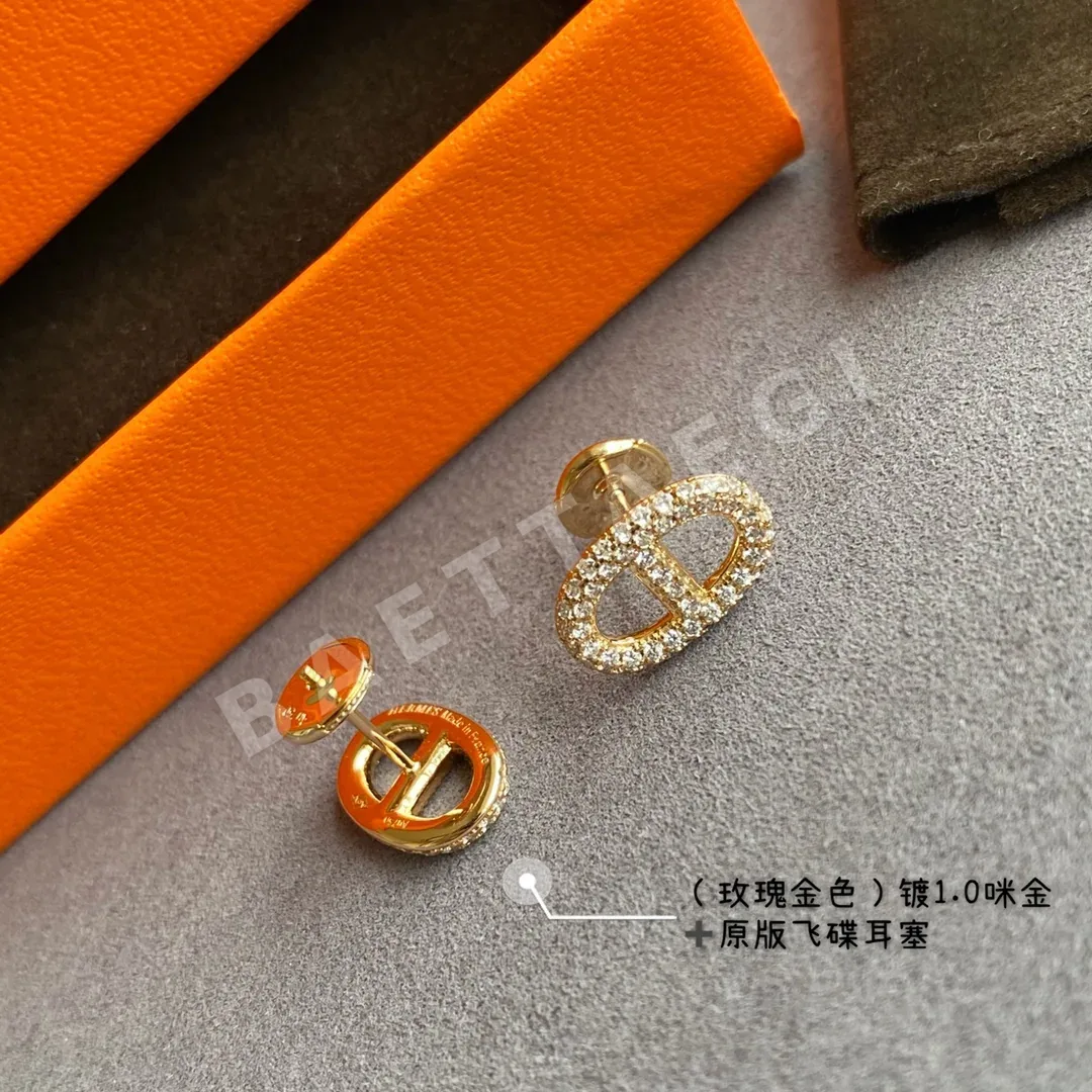에르메스 돼지 코 모티브 다이아몬드 스터드 귀걸이 상세 이미지 6