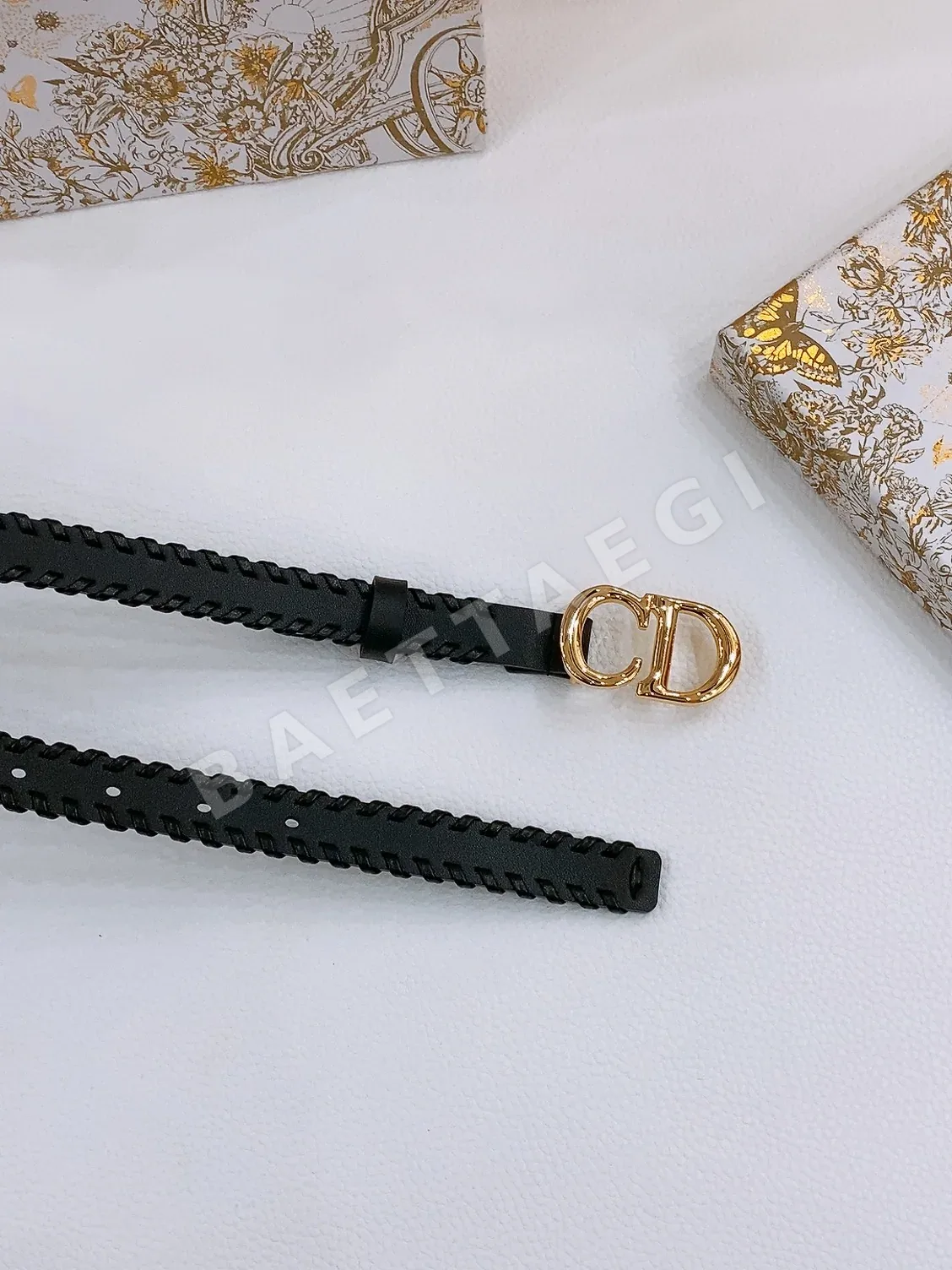 디올 블랙 스무스 카프스킨 벨트 상세 이미지 2