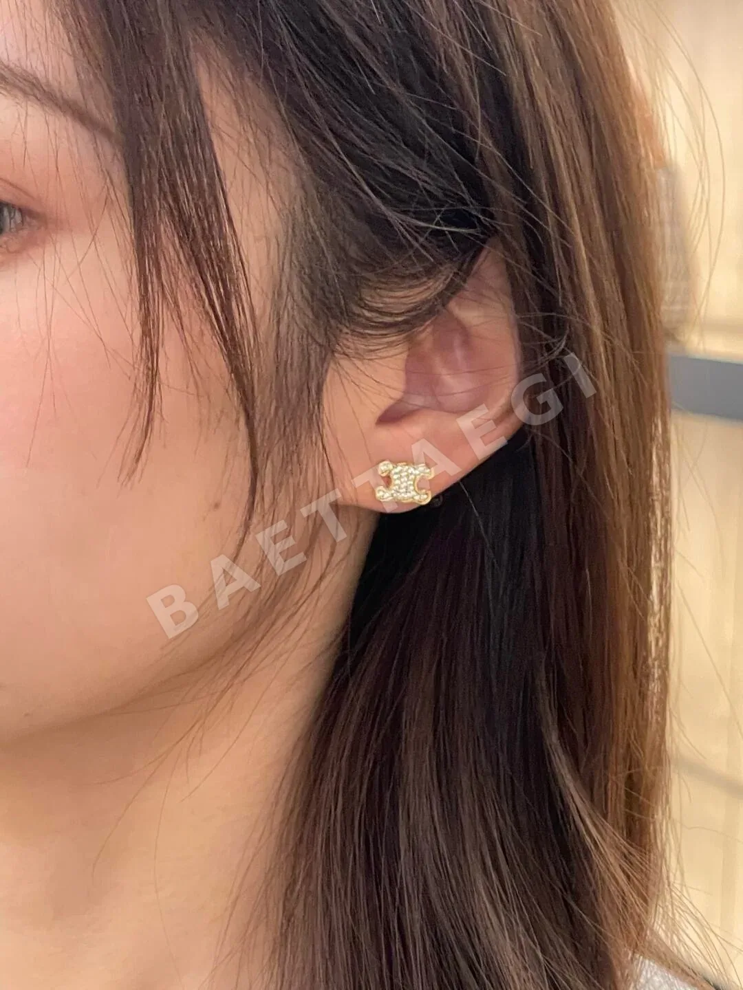 셀린느 개선문 로고 풀 다이아몬드 귀걸이 상세 이미지 2