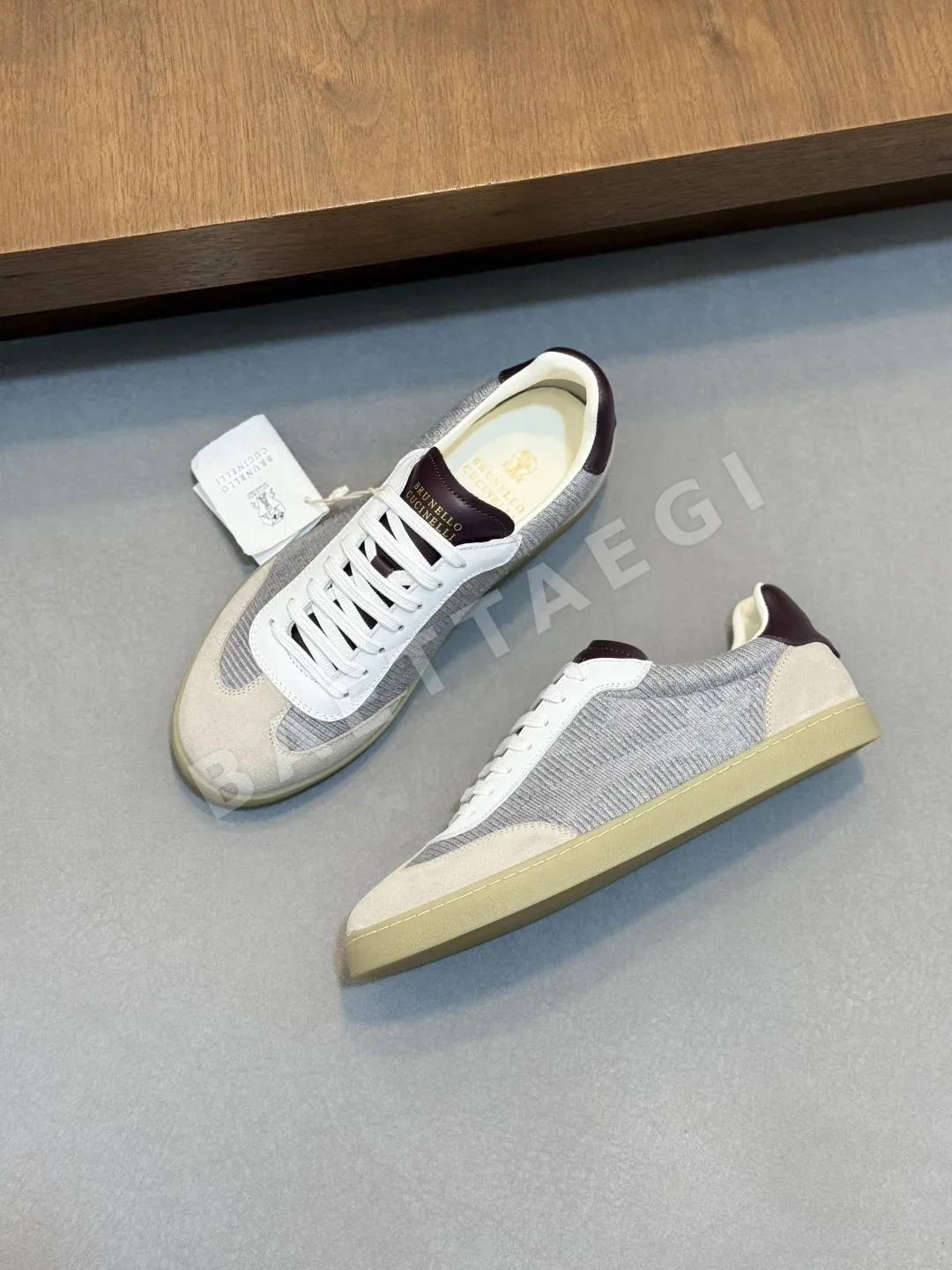 브루넬로쿠치넬리 남성 카프스킨 스웨이드 스니커즈 상세 이미지 5