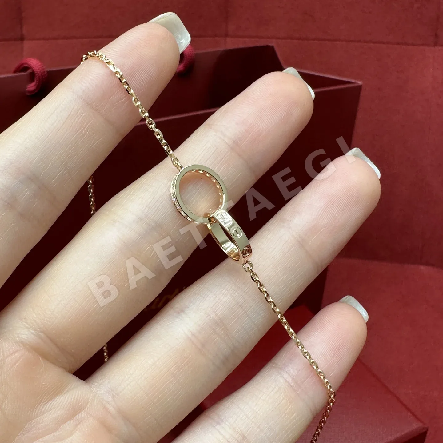 까르띠에 러브 더블링 하프파베 다이아몬드 목걸이 상세 이미지 8