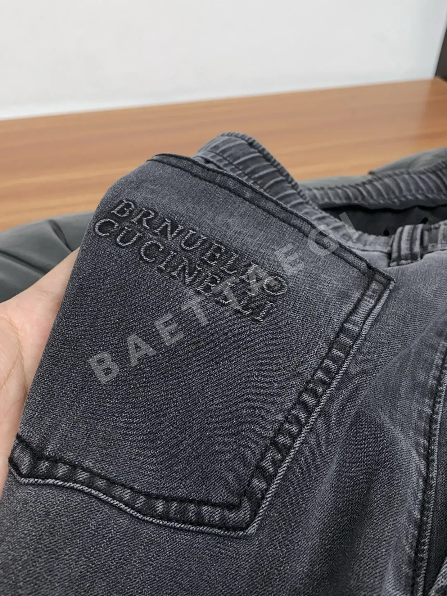 브루넬로쿠치넬리 린넨 코튼 데님 남성 바지 상세 이미지 5