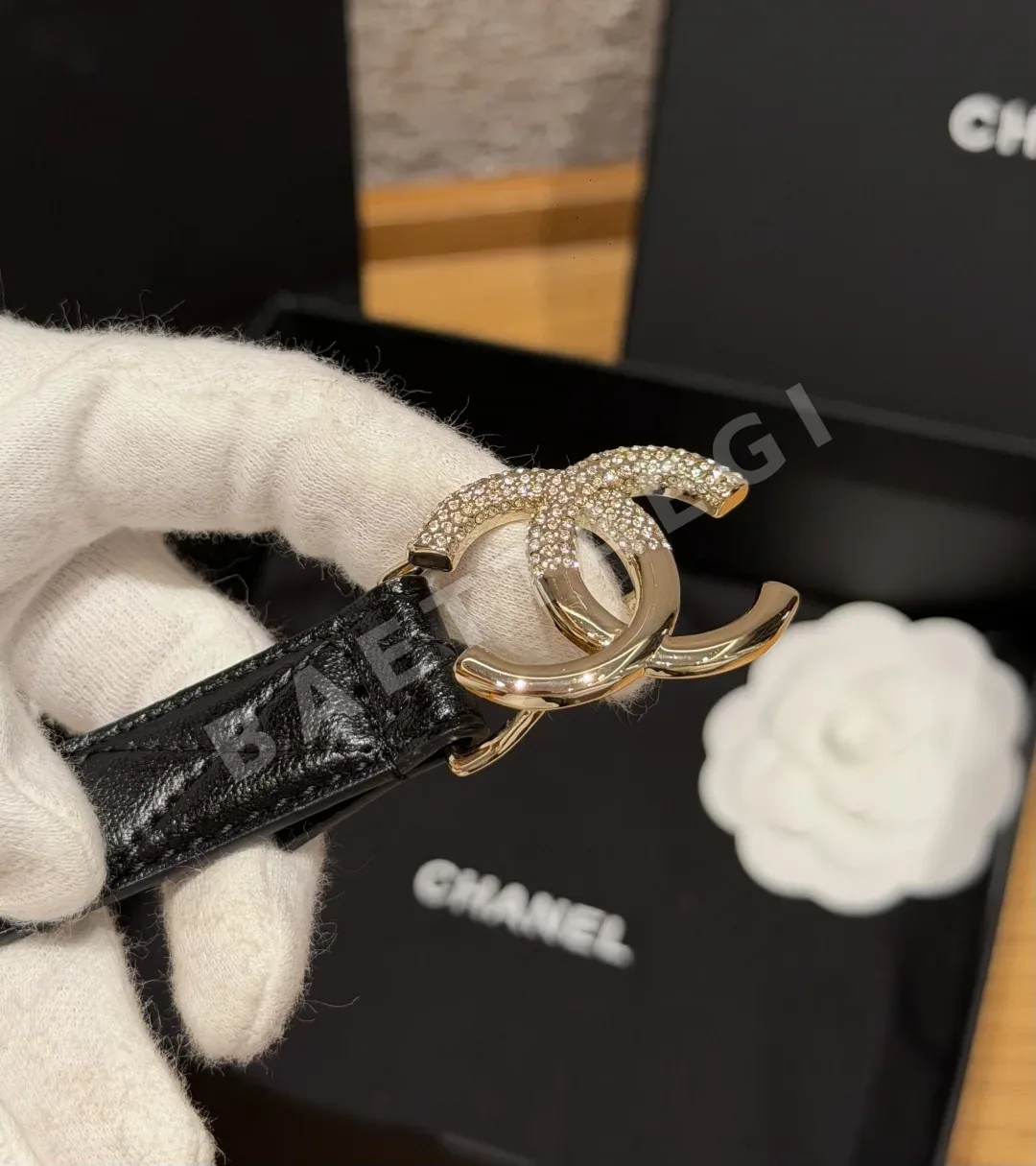 샤넬 퀼팅 램스킨 벨트 20mm 상세 이미지 3