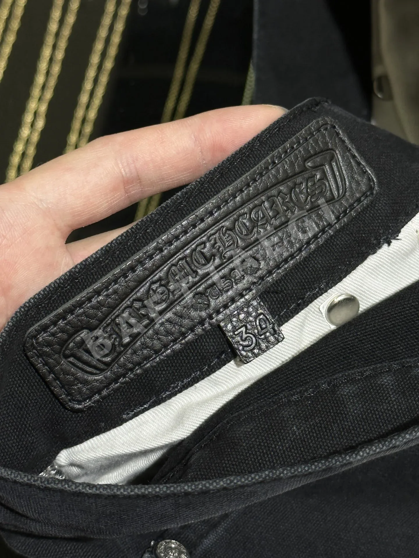 크롬하츠 체커보드 램스킨 스웨이드 남성 바지 상세 이미지 8