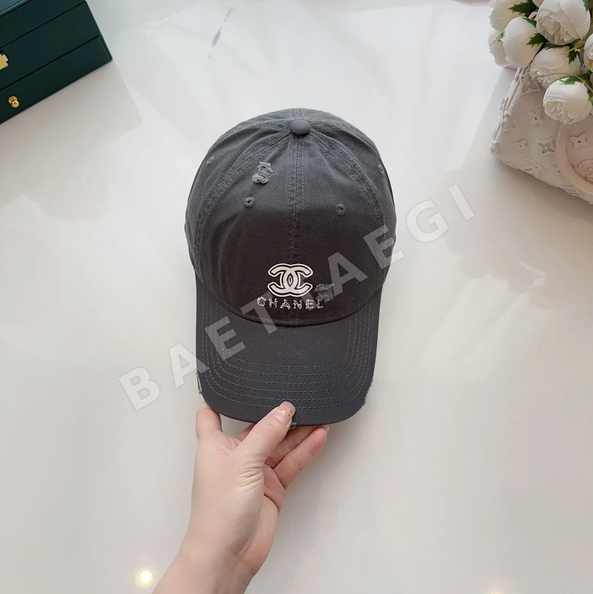 샤넬 데미지 코튼 베이스볼 모자 상세 이미지 5
