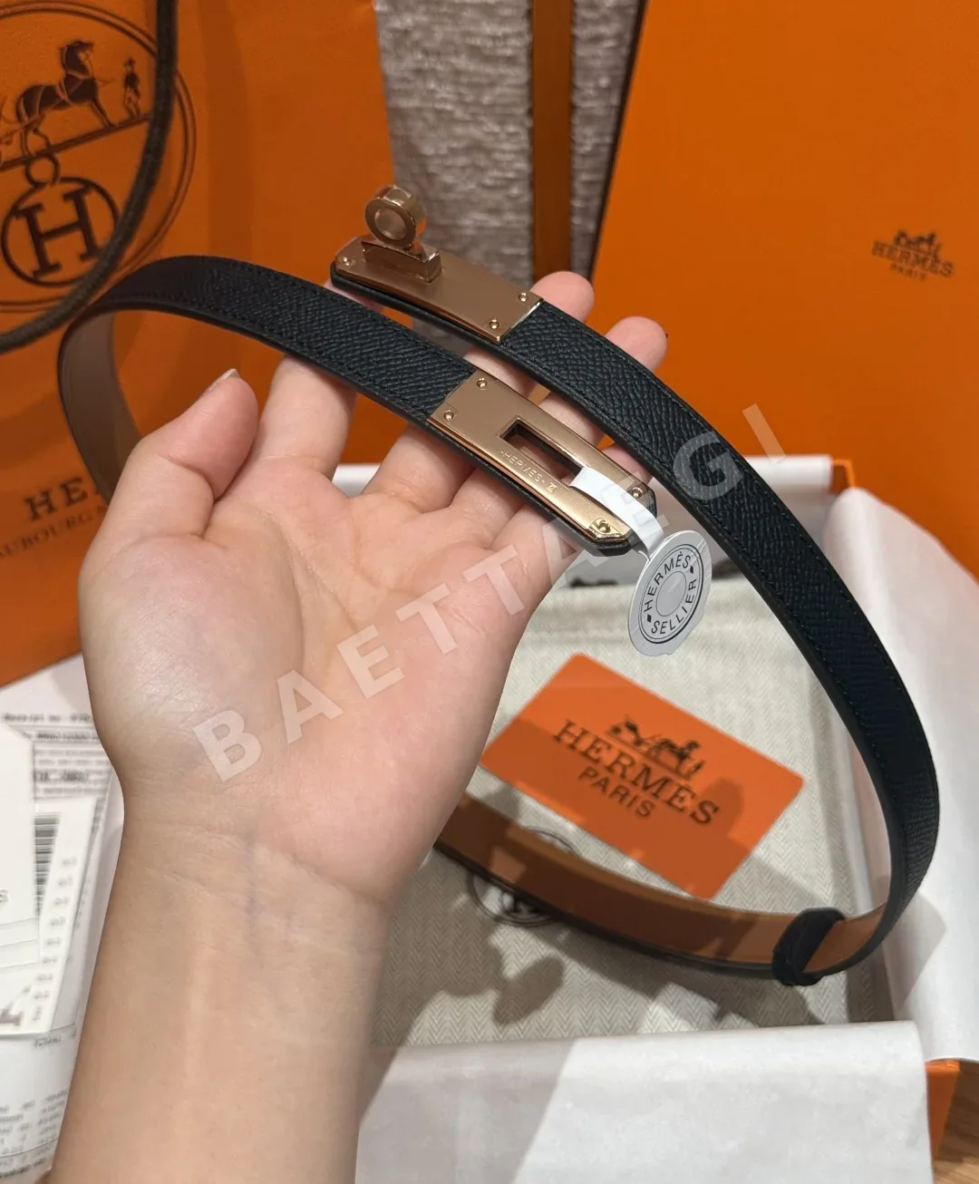에르메스 켈리 버클 앱송 카프스킨 벨트 상세 이미지 3