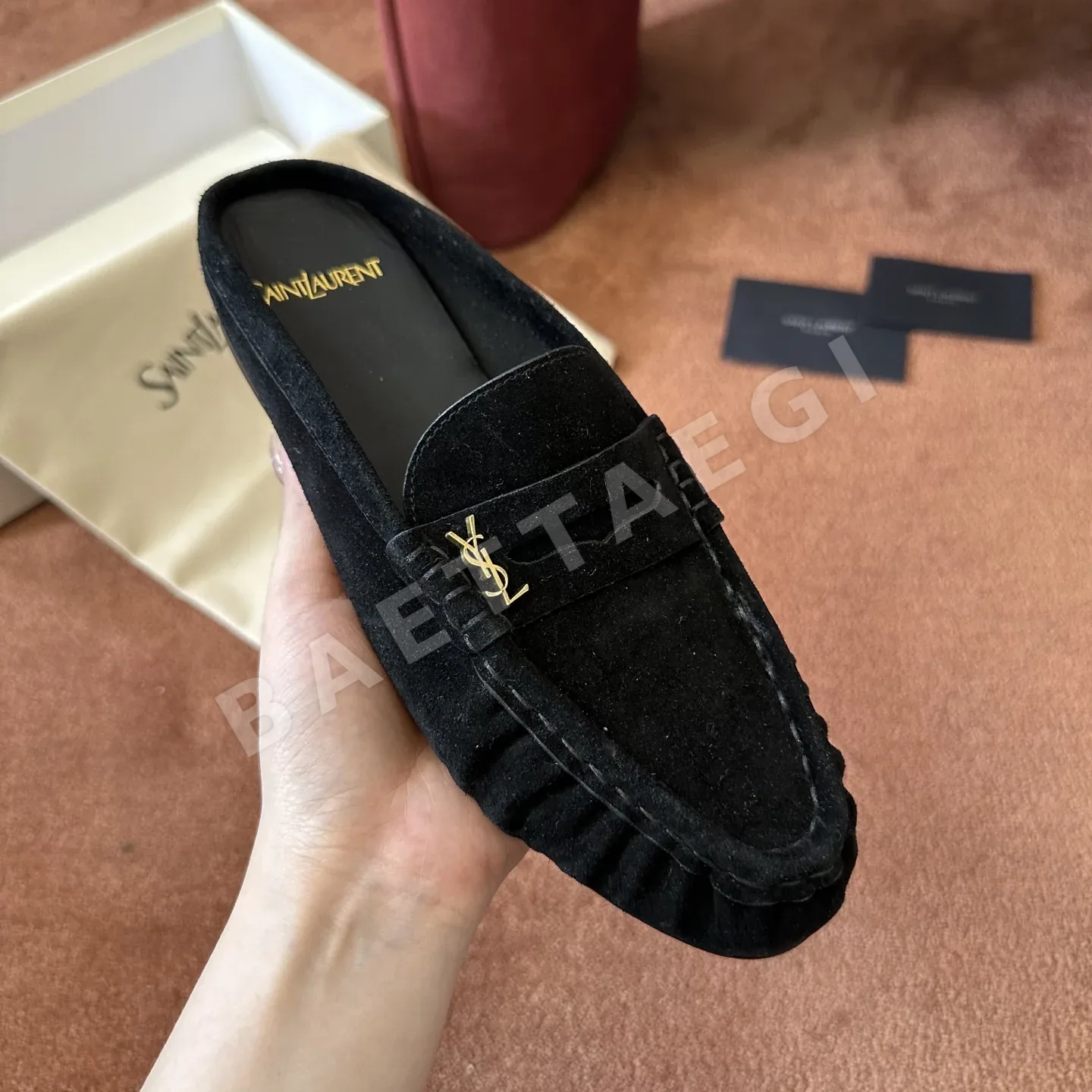 생로랑 YSL 앞코 덮인 뮬 상세 이미지 3