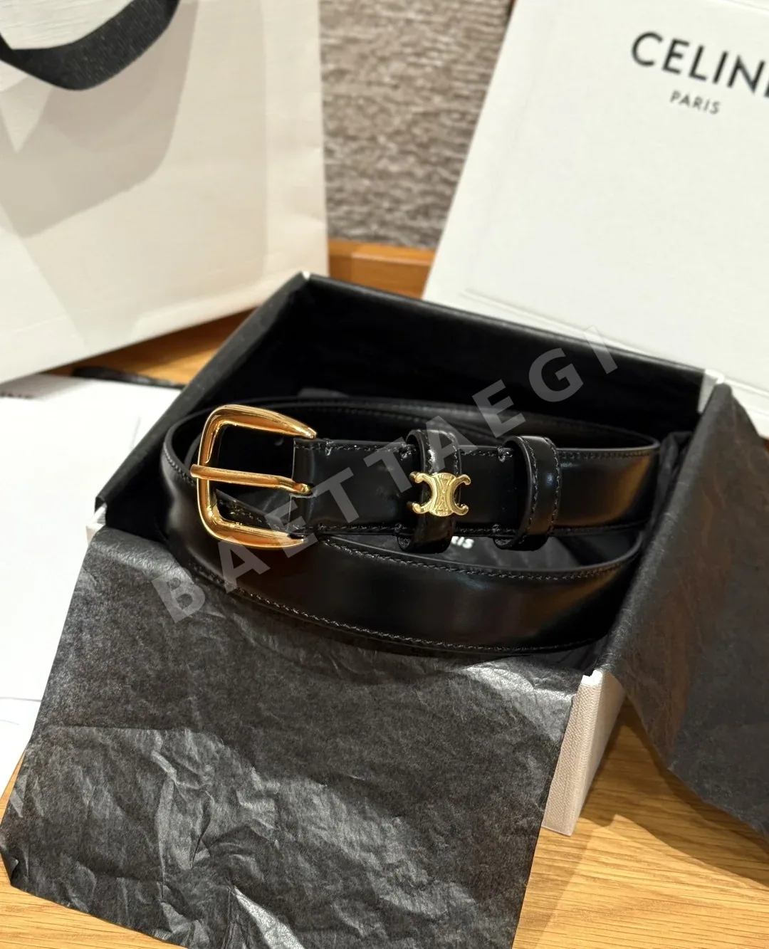 셀린느 VIVIENNE 미디엄 25mm 가죽 벨트 상세 이미지 1