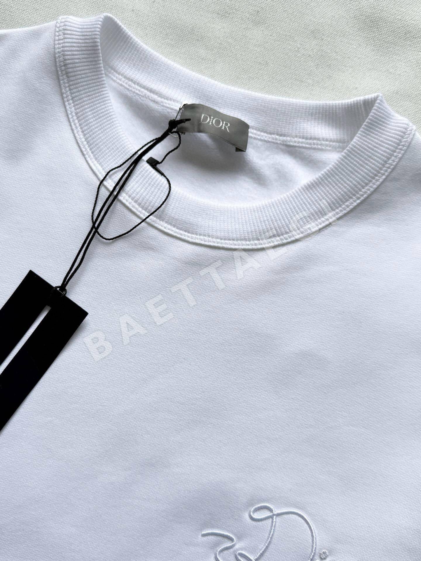 디올 새틴 배지 크루넥 긴팔 스웨트셔츠 상세 이미지 5