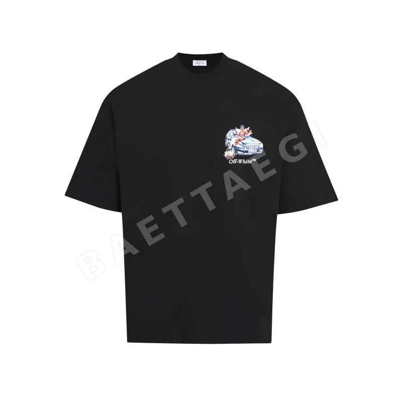 오프화이트 엔젤 카 프린트 남성 반팔 티셔츠 87013