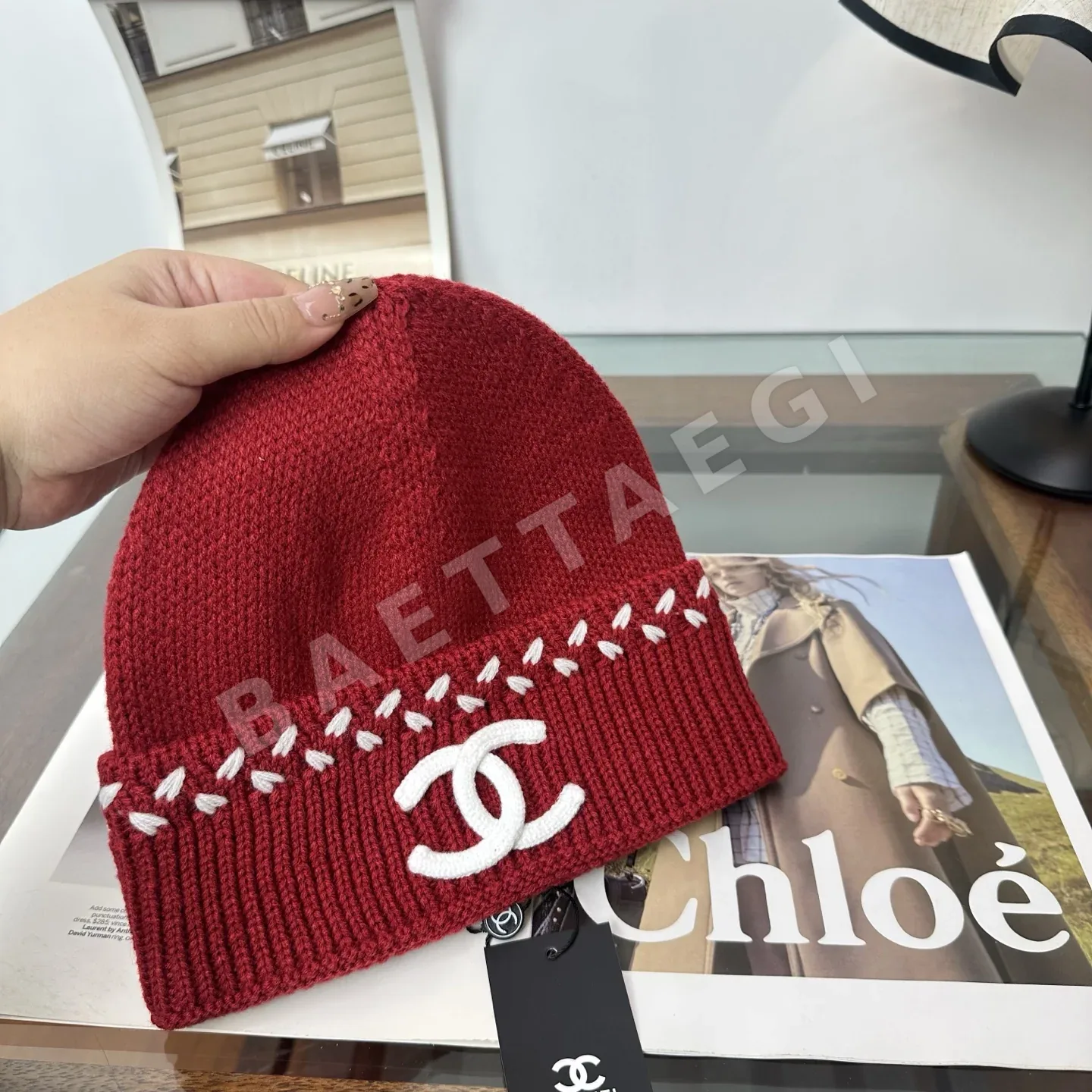 샤넬 니트 비니 모자 상세 이미지 5