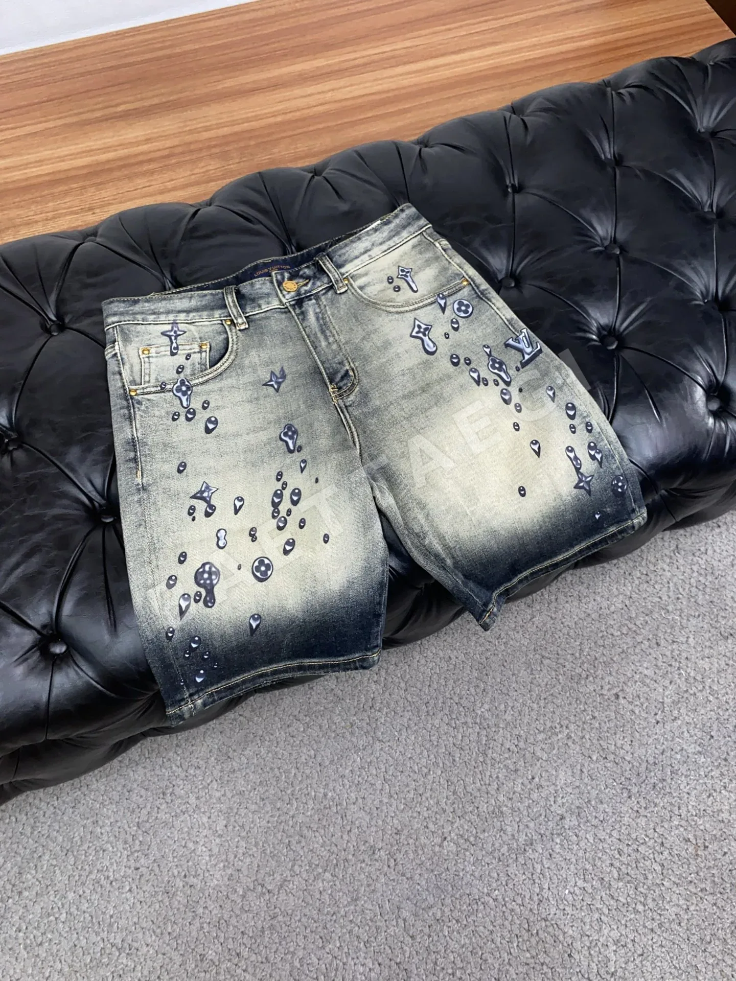 루이비통 슬림 핏 데님 남성 반바지 상세 이미지 7