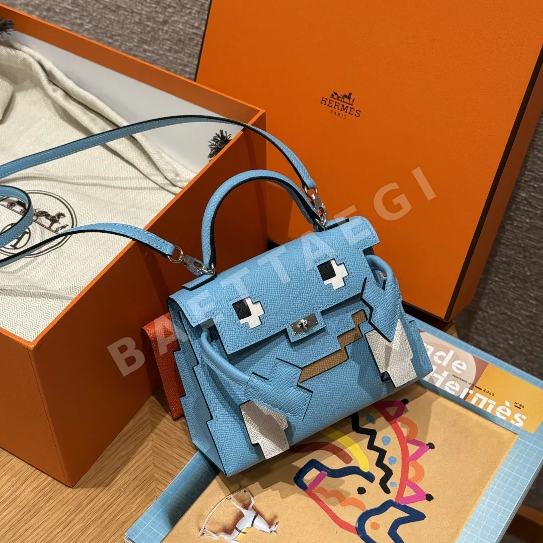 에르메스 켈리돌백 16.5 블루 실버 하드웨어 가방 상세 이미지 11