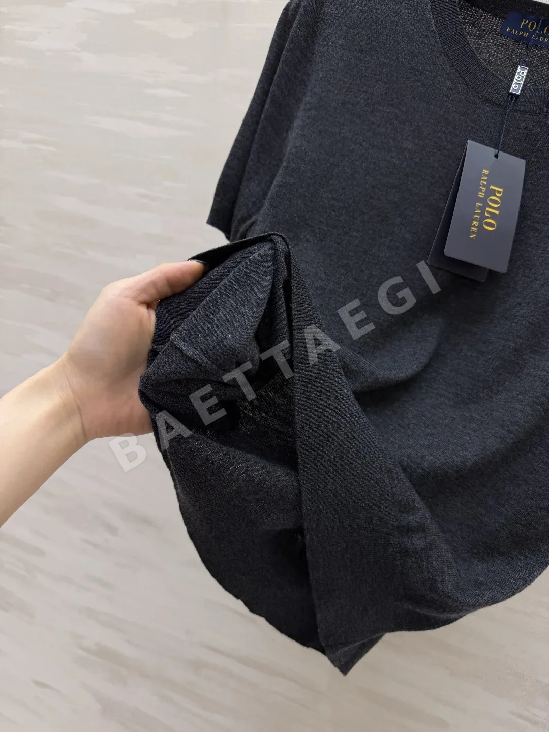 폴로 메리노 울 클래식 반팔 니트 티셔츠 상세 이미지 5