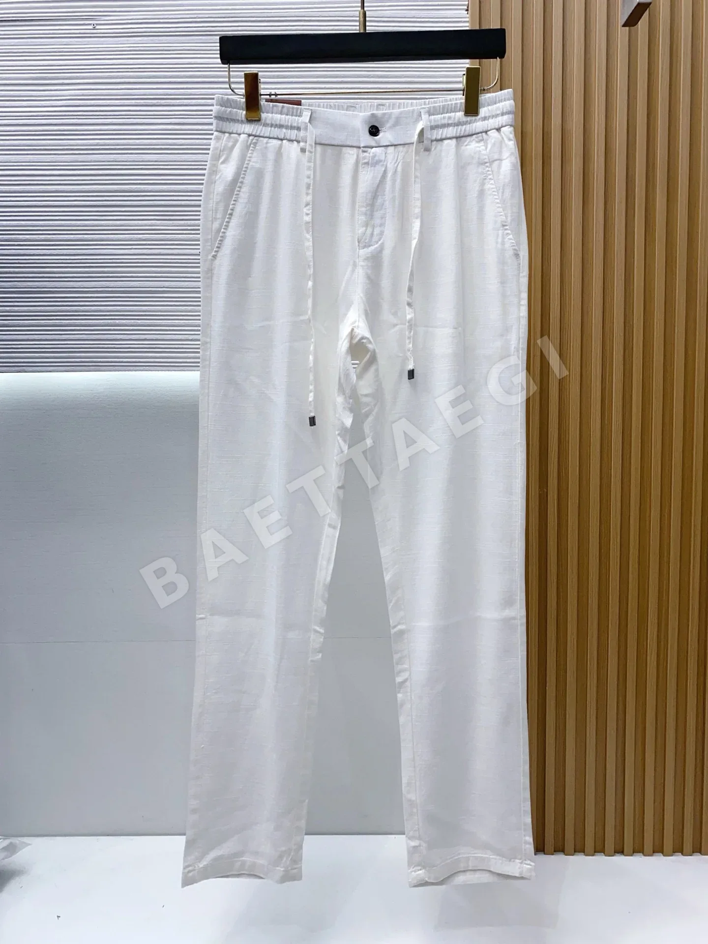 로로피아나 린넨 코튼 혼방 남성 바지 상세 이미지 2