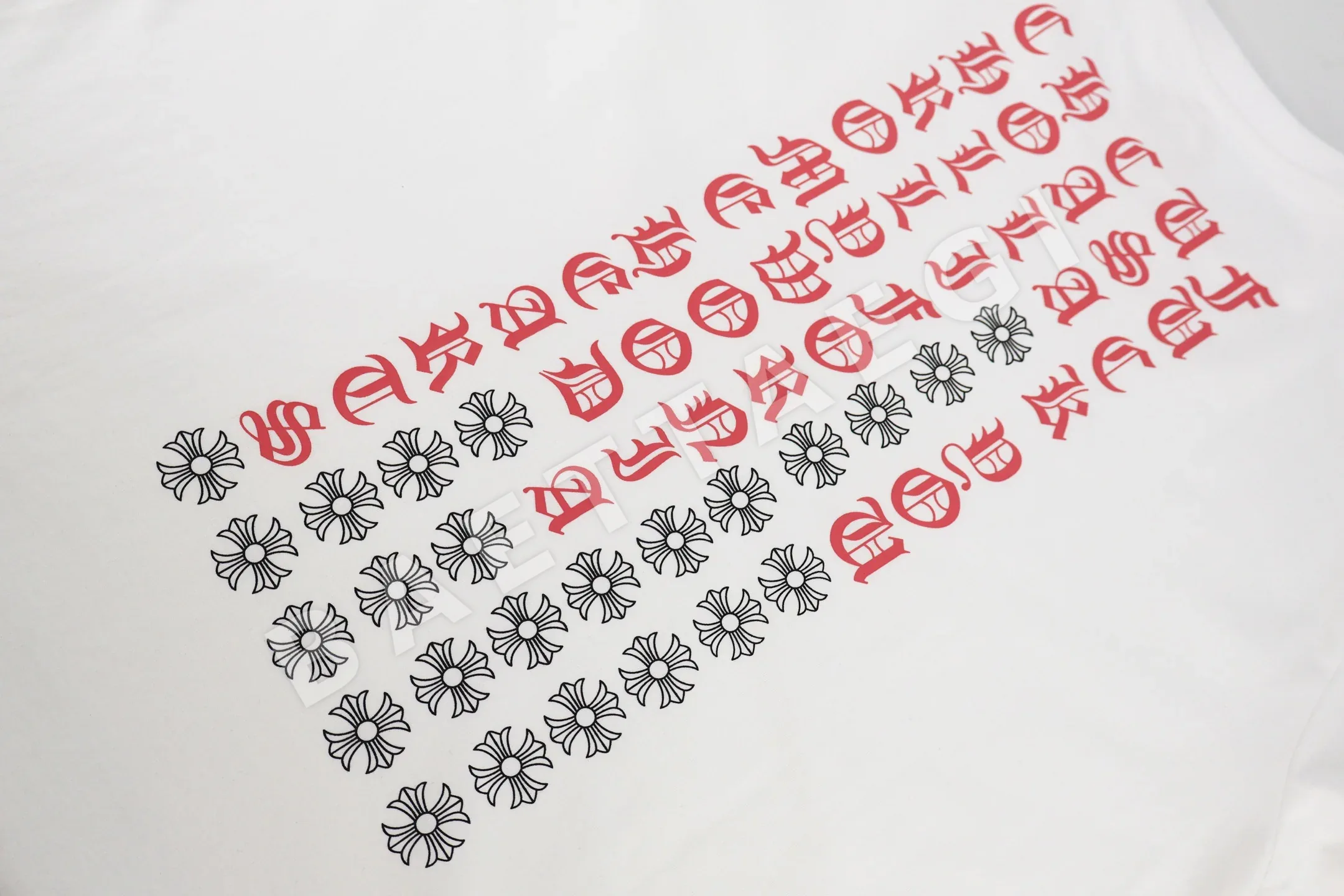 크롬하츠 핑크 레터 남성 반팔 티셔츠 상세 이미지 8