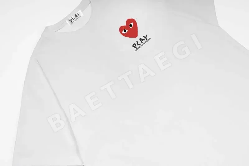 꼼데가르송 플레이 베이직 하트 프린트 반팔 티셔츠 상세 이미지 9