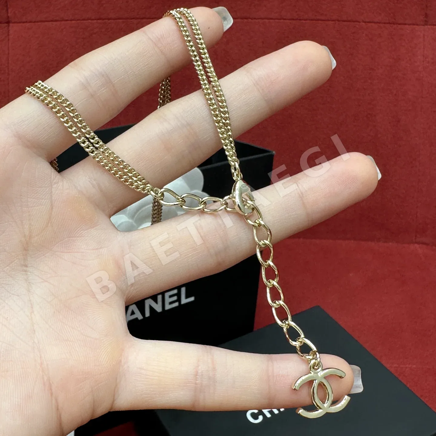 샤넬 데님 블루 카멜리아 다이아몬드 목걸이 상세 이미지 3
