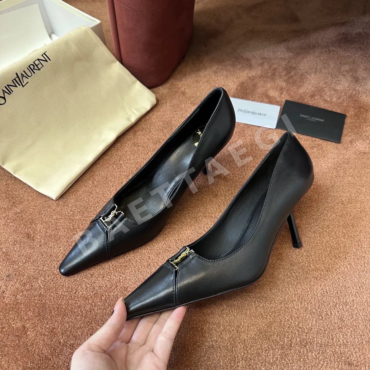 생로랑 YSL 앞코 덮인 플랫 뮬 상세 이미지 6
