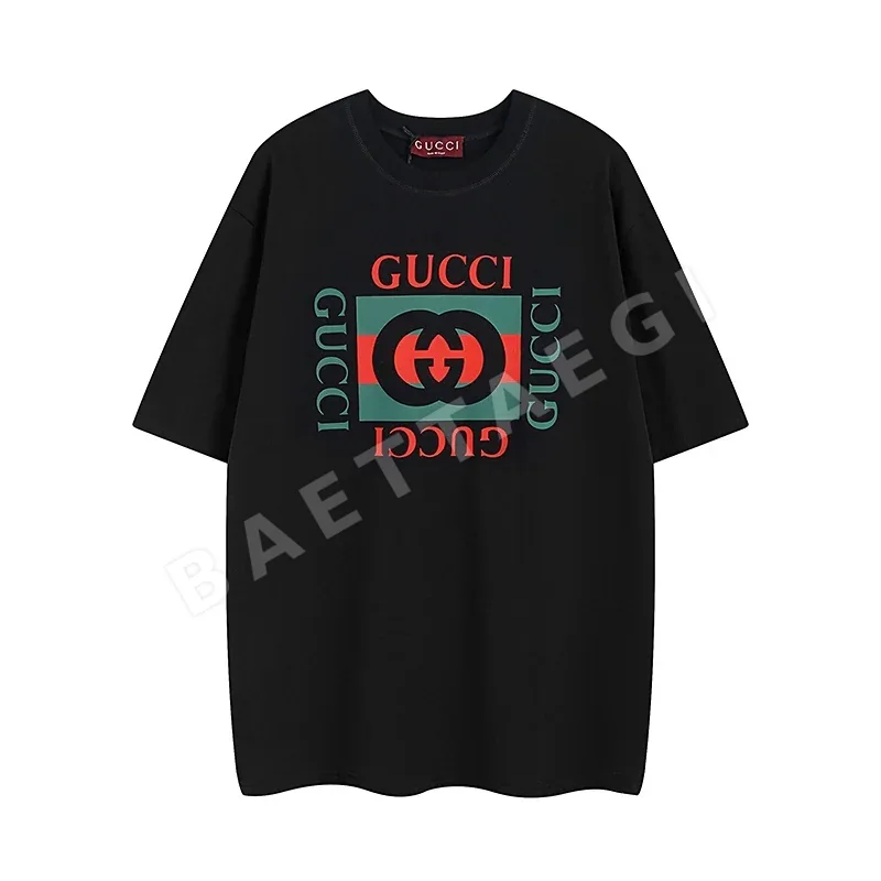 구찌 블록 레터 프린트 반팔 티셔츠 상세 이미지 1