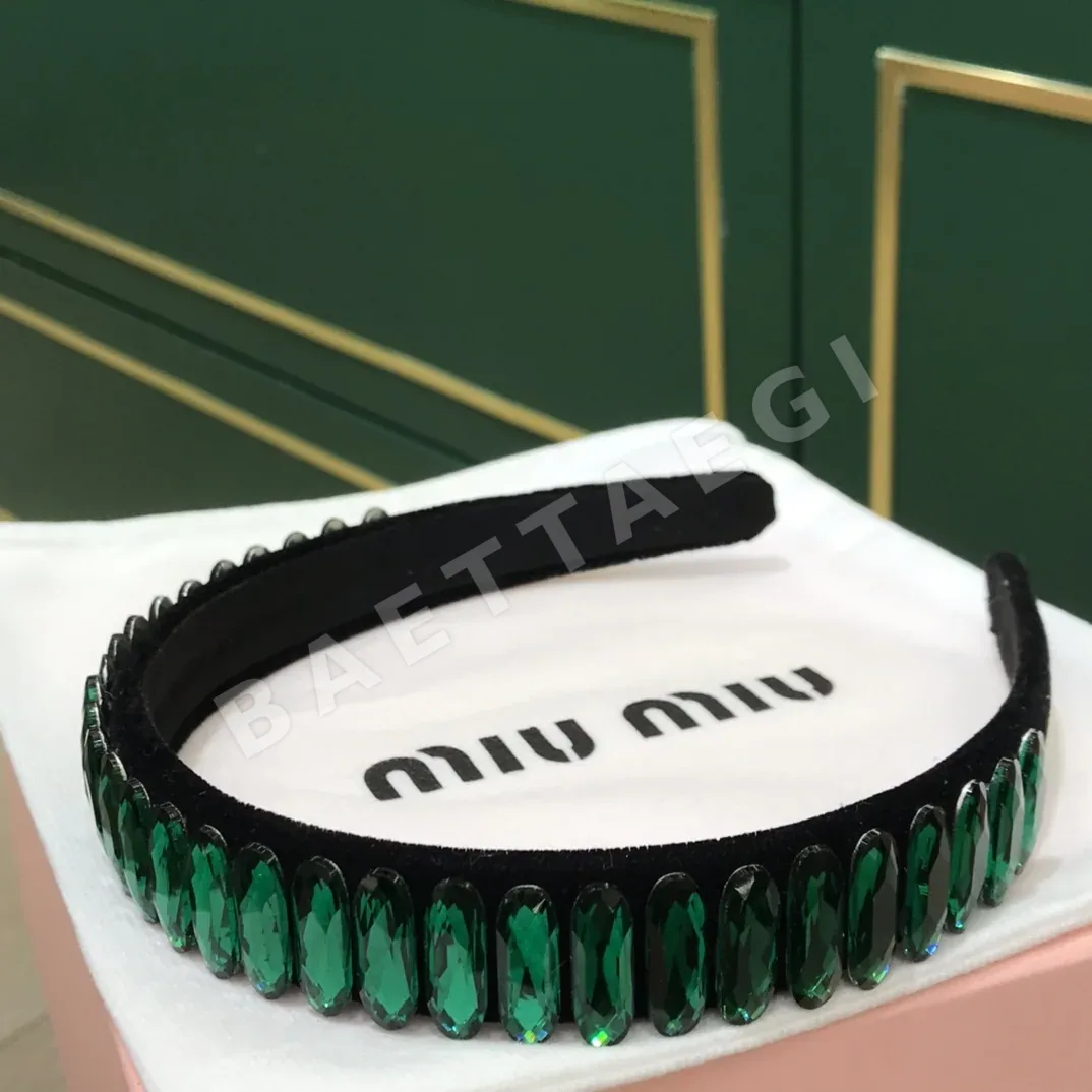 미우미우 그린 라인스톤 헤드밴드 상세 이미지 4