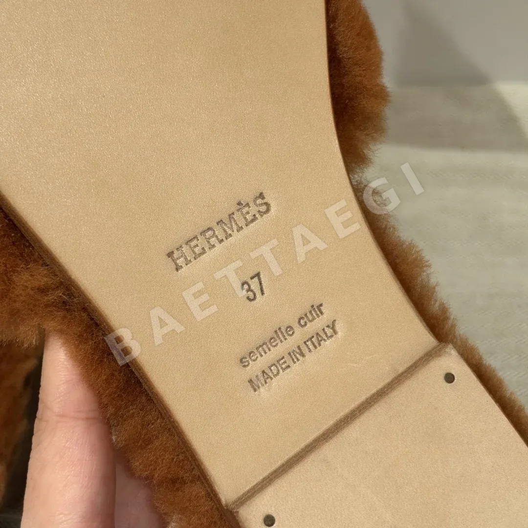 에르메스 오란 샌들 내추럴 가죽 H 컷아웃 상세 이미지 5