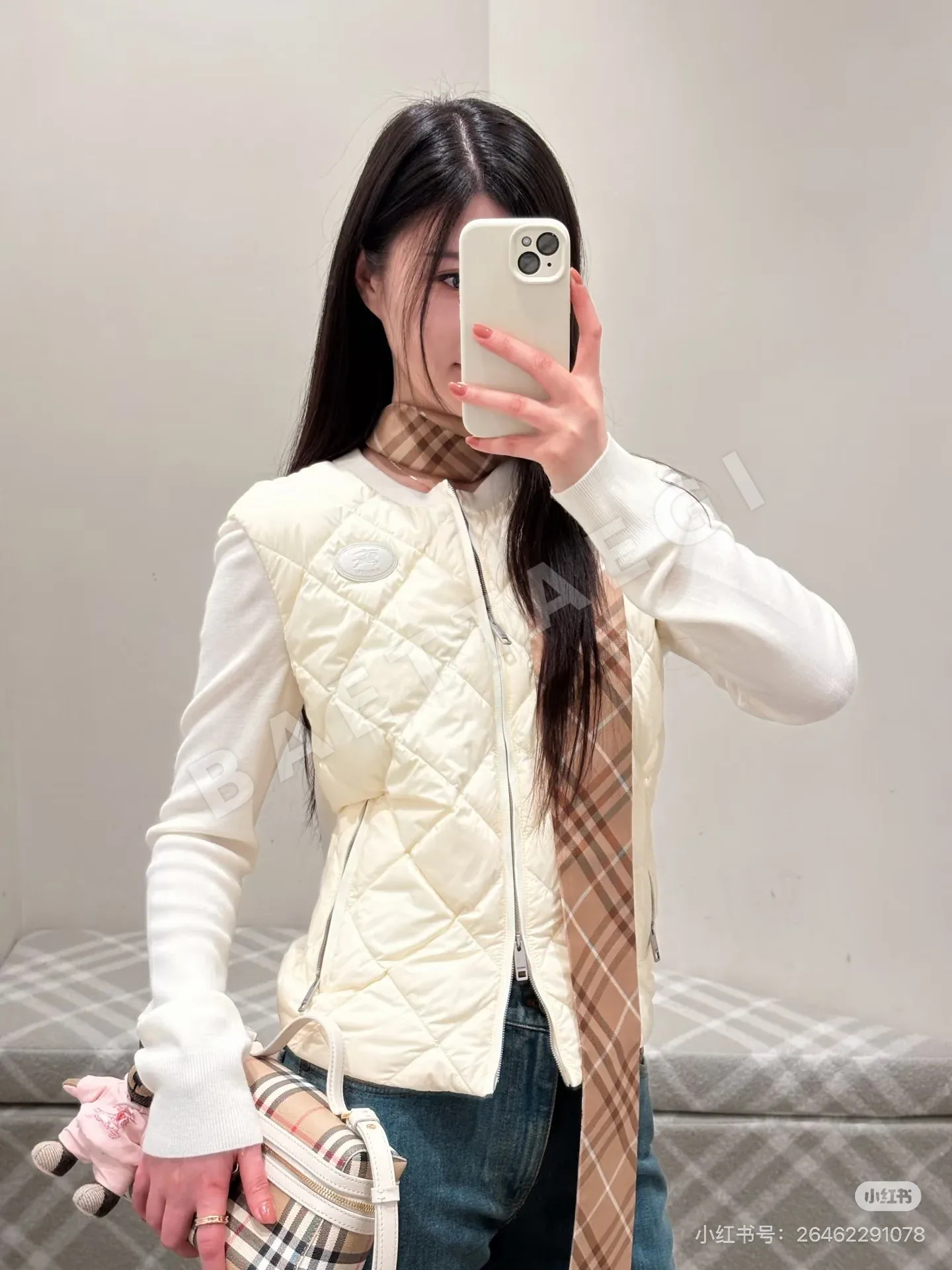 버버리 울 패치 다운 여성 자켓 178738