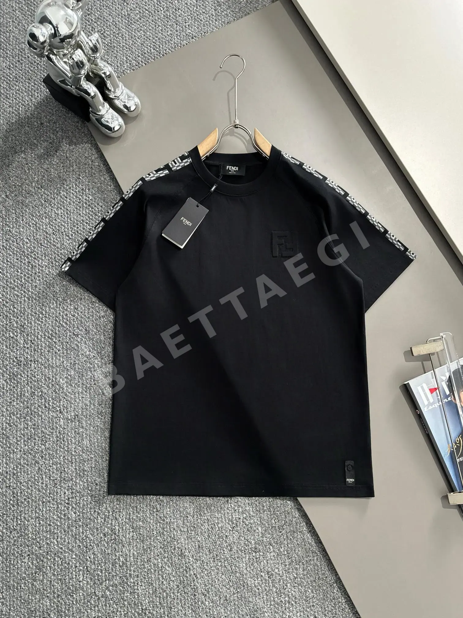 펜디 더블 F 엠보싱 남여공용 반팔 티셔츠 49770
