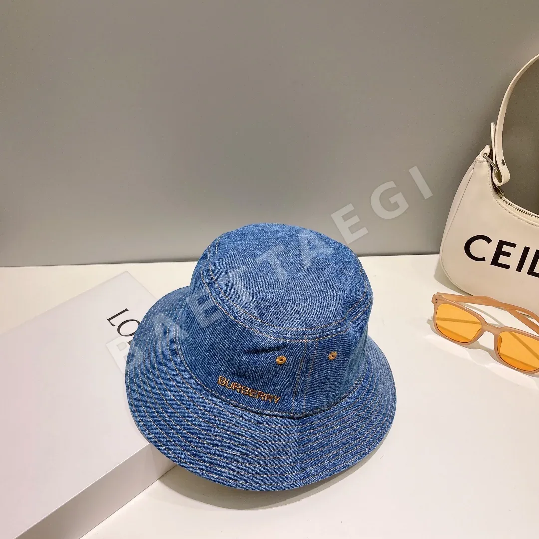 버버리 데님 자수 버킷햇 모자 상세 이미지 6
