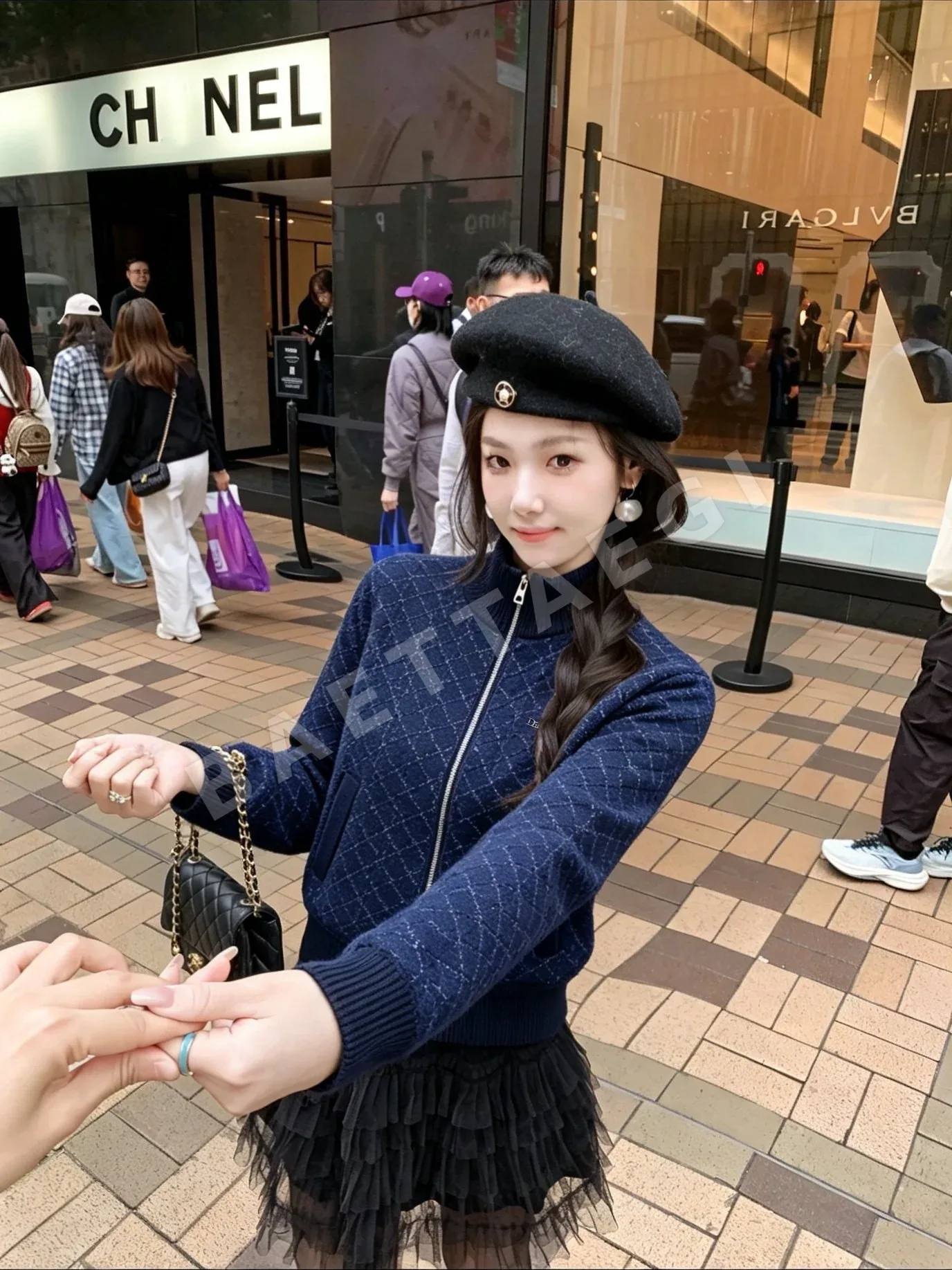 디올 네이비 블루 다이아몬드 자카드 니트 자켓 상세 이미지 1
