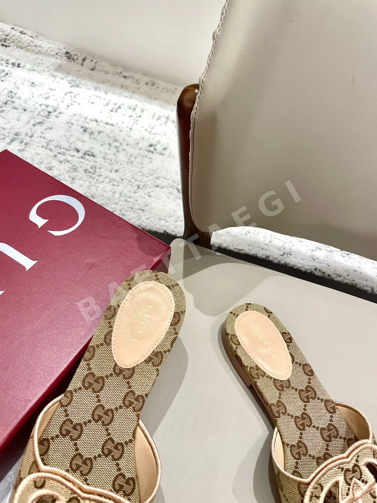 구찌 더블 G 오픈 토 슬리퍼 상세 이미지 7